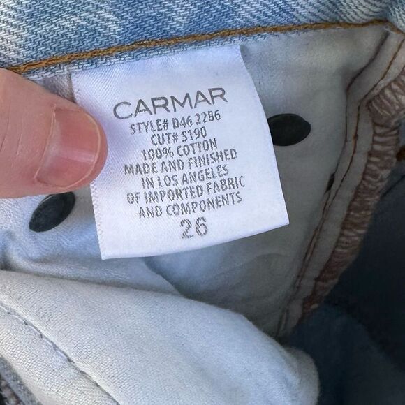 LF Carmar Women’s 26 Dakota Emelia Distressed Knee Crop Jeans - Picture 4 of 9